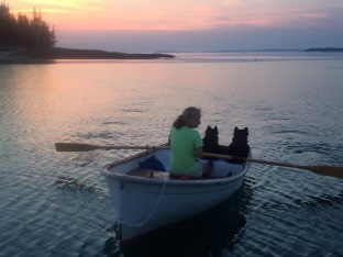 The Trinka in Maine. Returning from the evening walk.